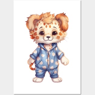 African Lion Wearing Pajamas Posters and Art